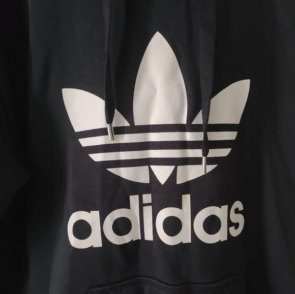 Adidas black oversized hooded sweater with large front logo - S - Picture 5 of 12